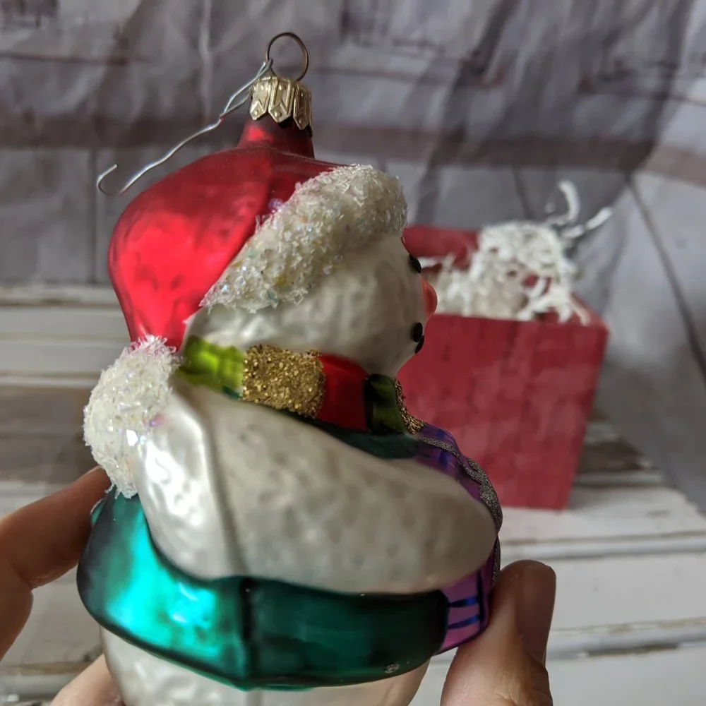 Hallmark 1999 Jolly Snowman Blown Glass Crown‎ Refl
